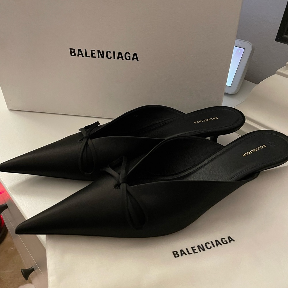 Balenciaga Satin Knife Mules
